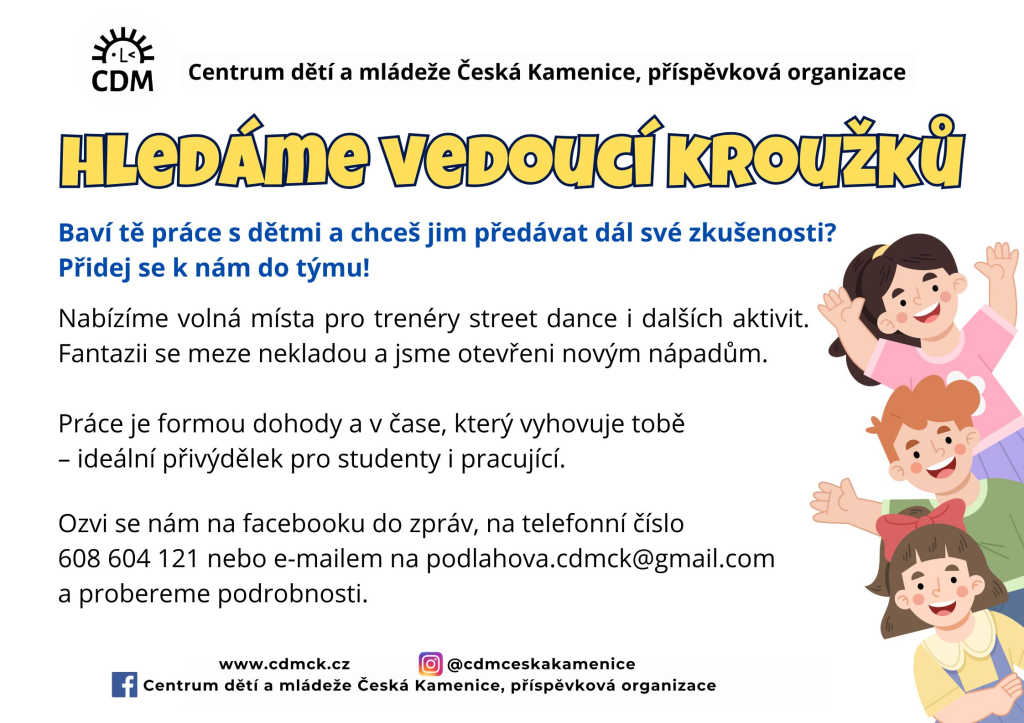 Hledáme vedoucí kroužků
