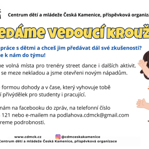 Hledáme vedoucí kroužků